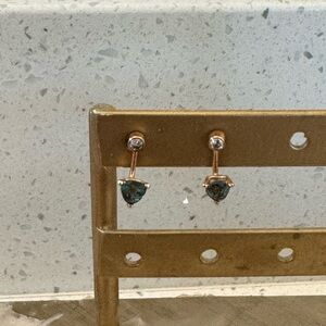 Alexis Russell Montana sapphire, diamond, and 14k gold stud earrings